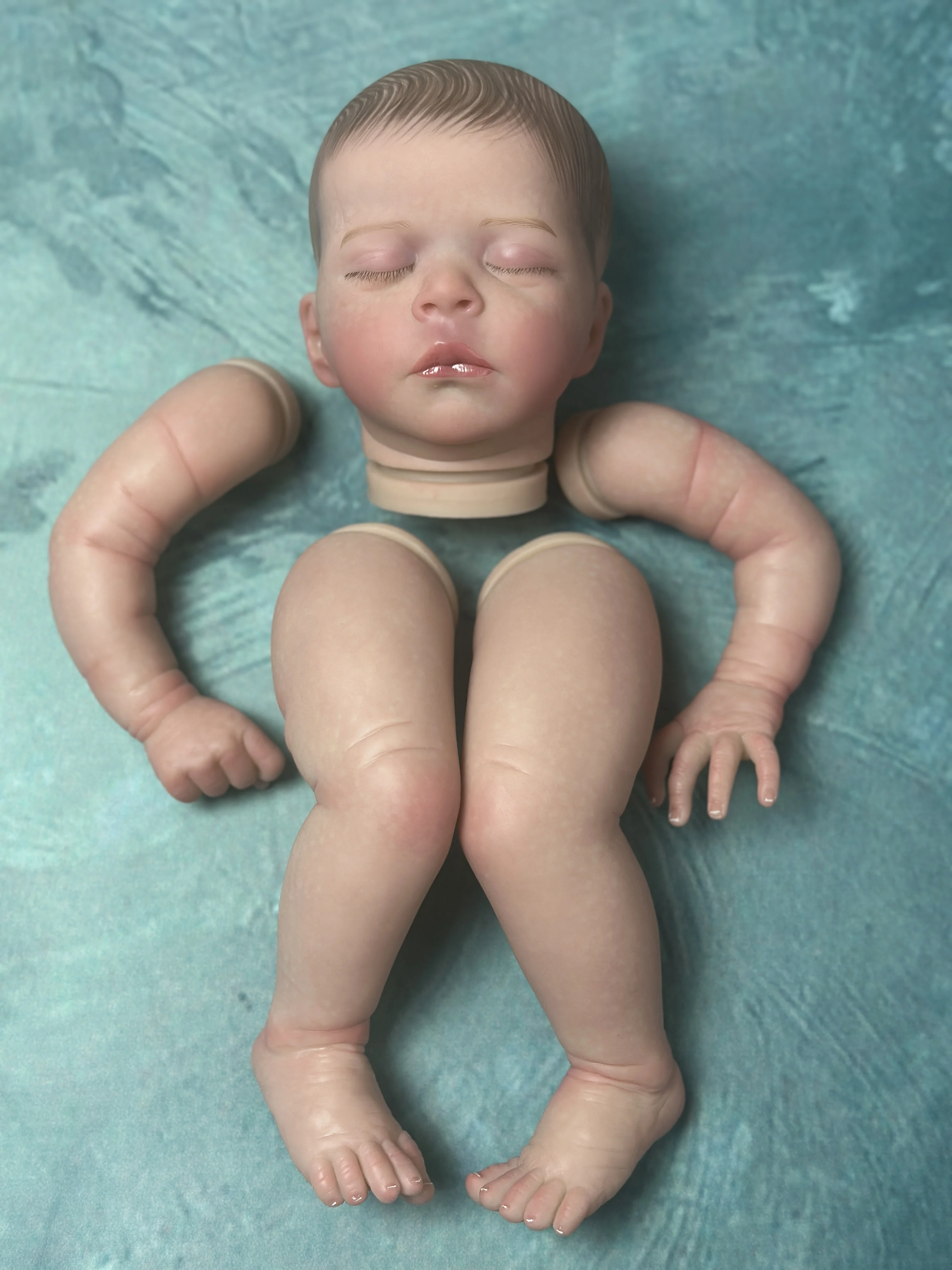 

BZDOLL 20 Inch DIY Blank Reborn Sleeping Baby Kit With Body Fresh Color Soft Vinyl Unpainted Unfinished Doll Part Full Arm Leg