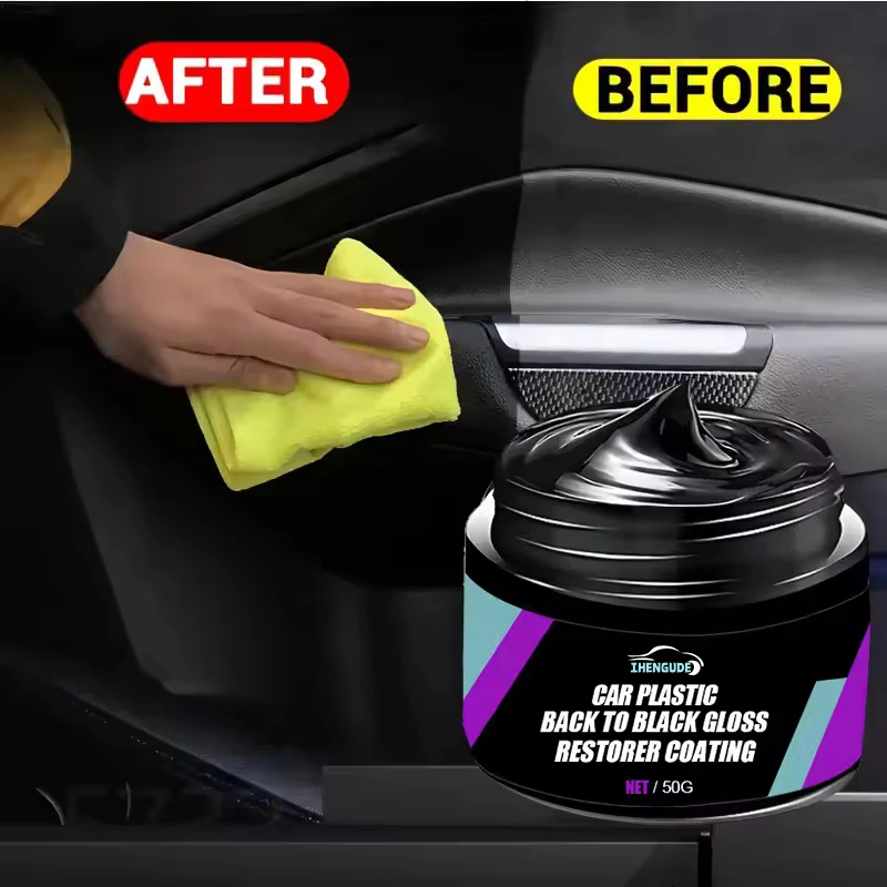 Car Plastic Restorer, Returns to Black Shine, Long-Lasting Coating, Leather Refurbishment Agent, Car Polishing and Cleaning Product