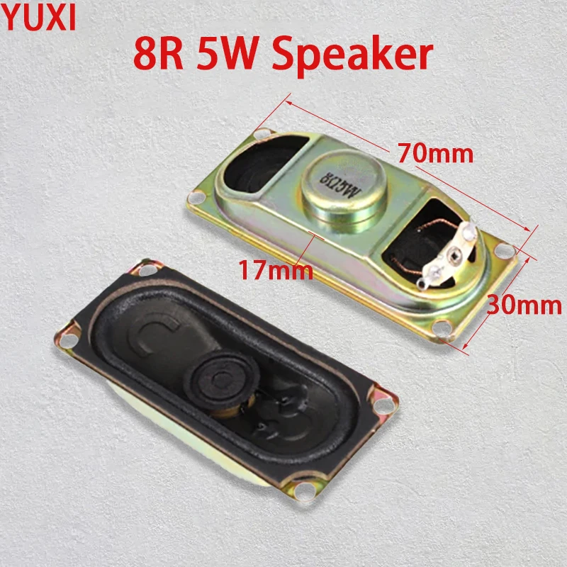 YUXI Speaker 5W 8R, aksesori Speaker 17MM tampilan LCD/Speaker TV 3070 8 Ohm 5W 30*70MM ketebalan 1 buah