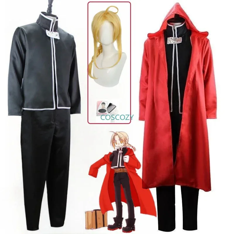 

2025 New Anime Cos Fullmetal Alchemist Edward Elric Costumes Red Outfit Halloween Christmas Uniform Custom Size Cosplay