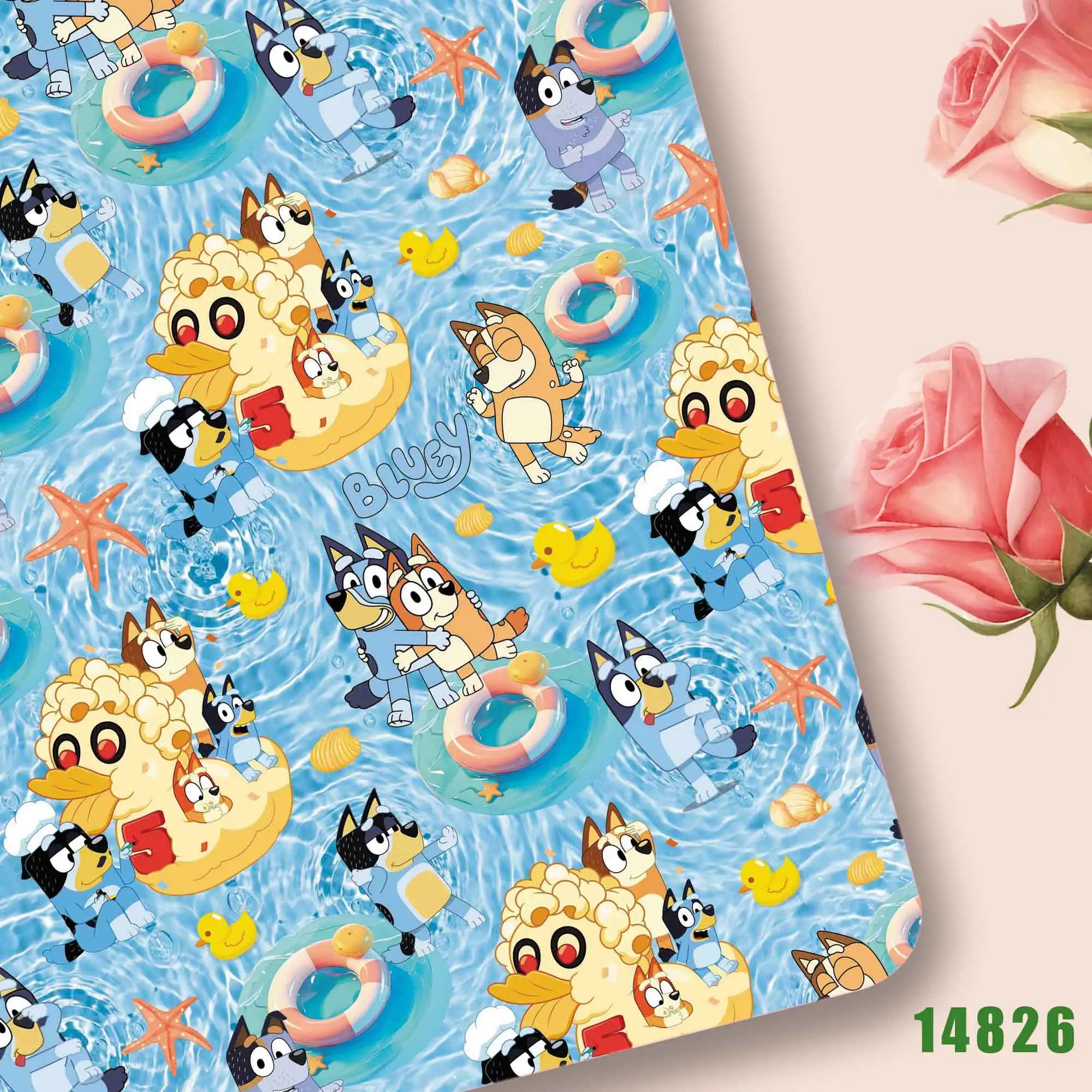 140x50CM stof cartoon blauwe stof patchwork weefsel kind thuis textiel naaien pop jurk gordijn polyester katoenen stoffen