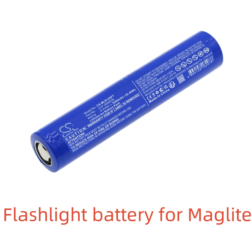 LiFePO4 Flashlight battery for Maglite,6.4v,3200mAh,ML125 ML150LR ML150LRX