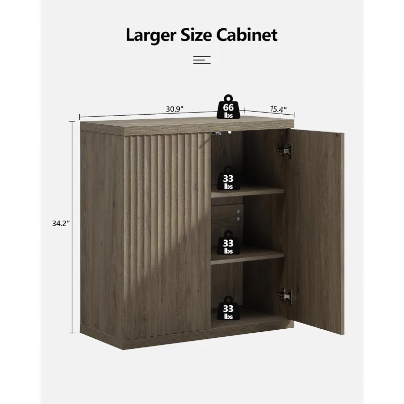 Buffet Cabinet with Storage Accent Sideboard Modern Kitchen Dining Room Hallway (2PCS)，home.