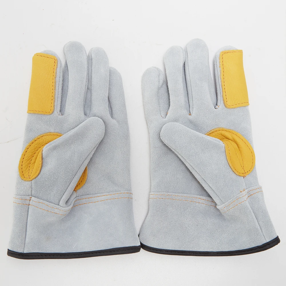 Work Gloves For Men,Construction Working Gloves for Welding ,Fireproof, Fireplace Leather Working Gloves