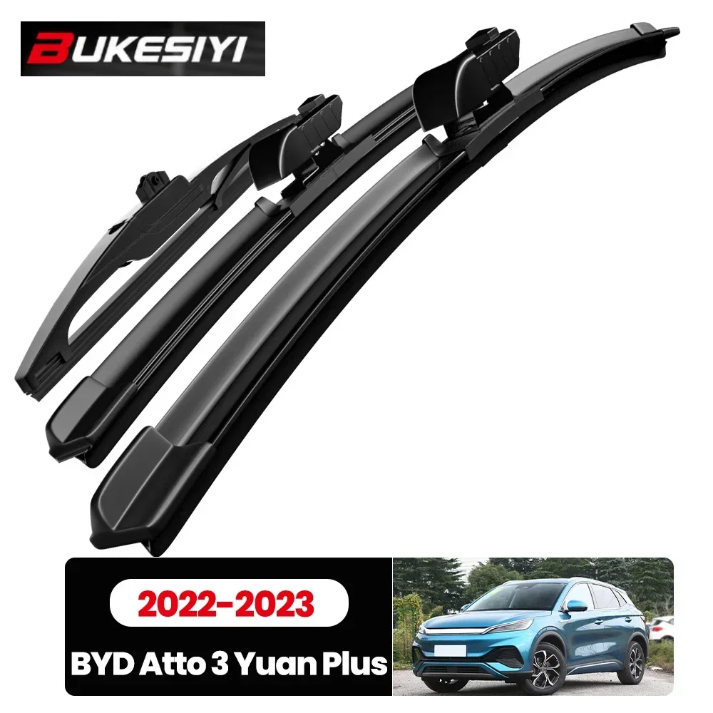 Satz Scheibenwischerblätter für vorne und hinten für BYD Atto 3 Yuan Plus 2022-2023 2022 2023, leise Scheibenwischer, Zubehör, 24"16"12"