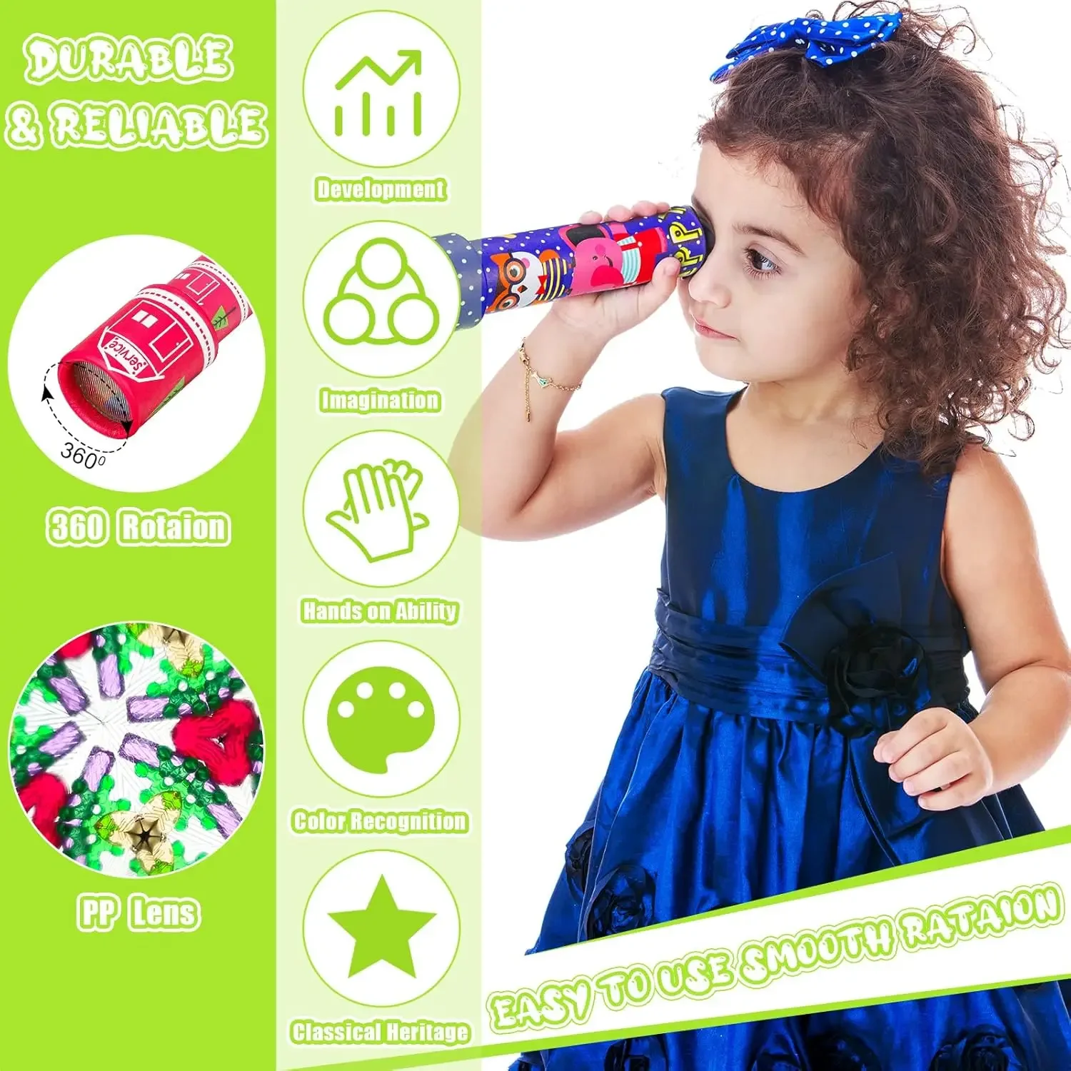 1Pc Classic Kaleidoscopes Vintage Mini Kaleidoscope Educational Toy for Kids Return Gifts School Classroom Prizes Pattern Random