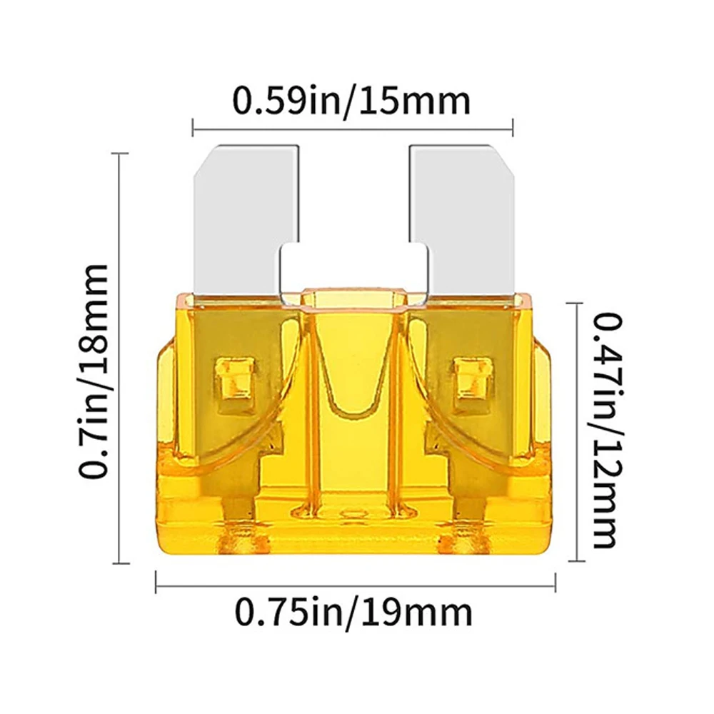 51Pcs Profile Medium Size Blade Type Car Fuse Assortment 2/3/5/7.5/10/15/20/25/30/35A Fuse Set Auto Car Truck with Box Clip