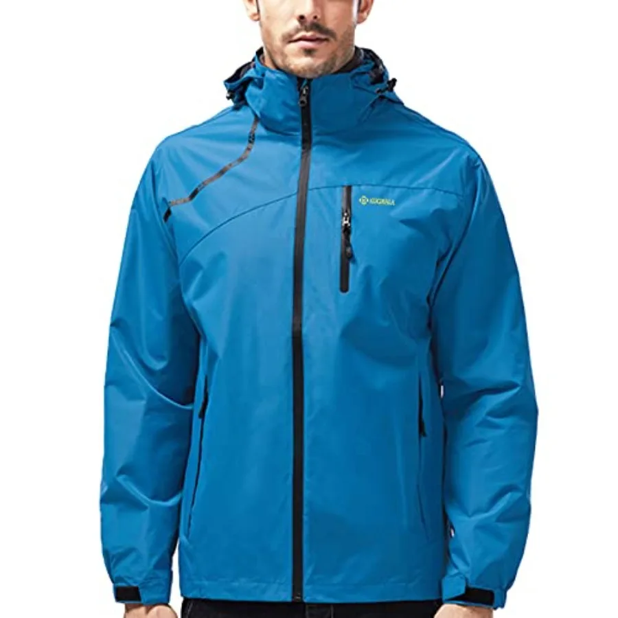 

Mens Lightweight Waterproof Jacket Windproof Rain Hooded jackets for Running Hiking Cycling Travel M-7XL