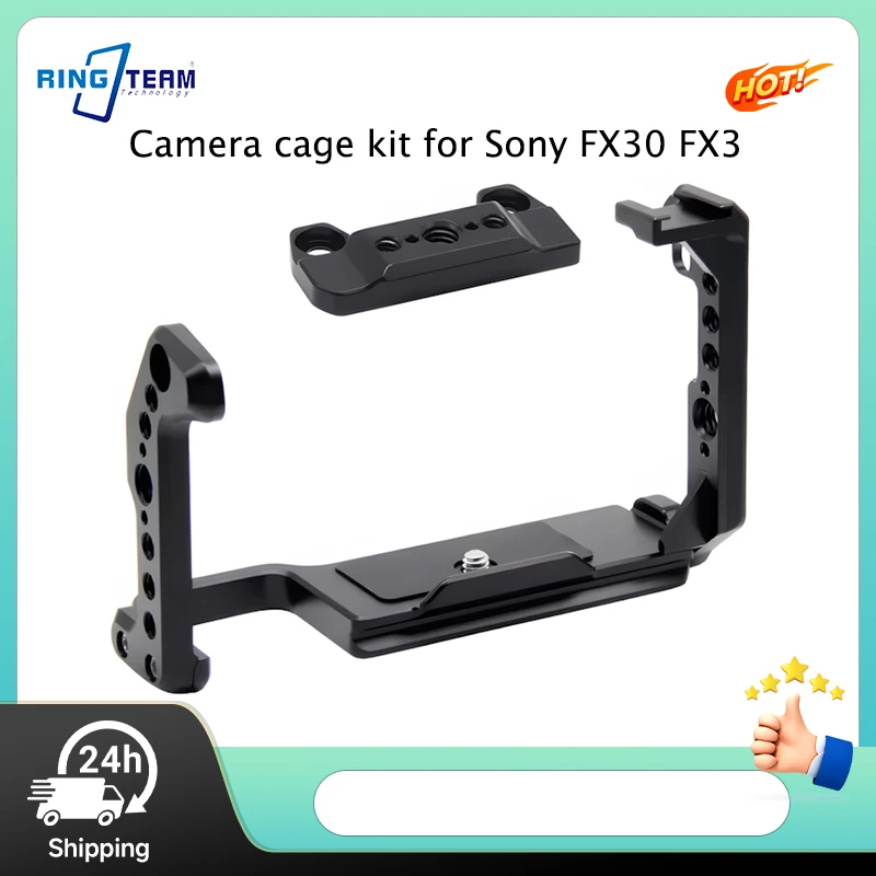 Camera Cage for Sony FX30 FX3 Aviation-Grade Aluminum Alloy Rig with Expansion Ports for DJI RS Gimbals Filmmaking Vlogging
