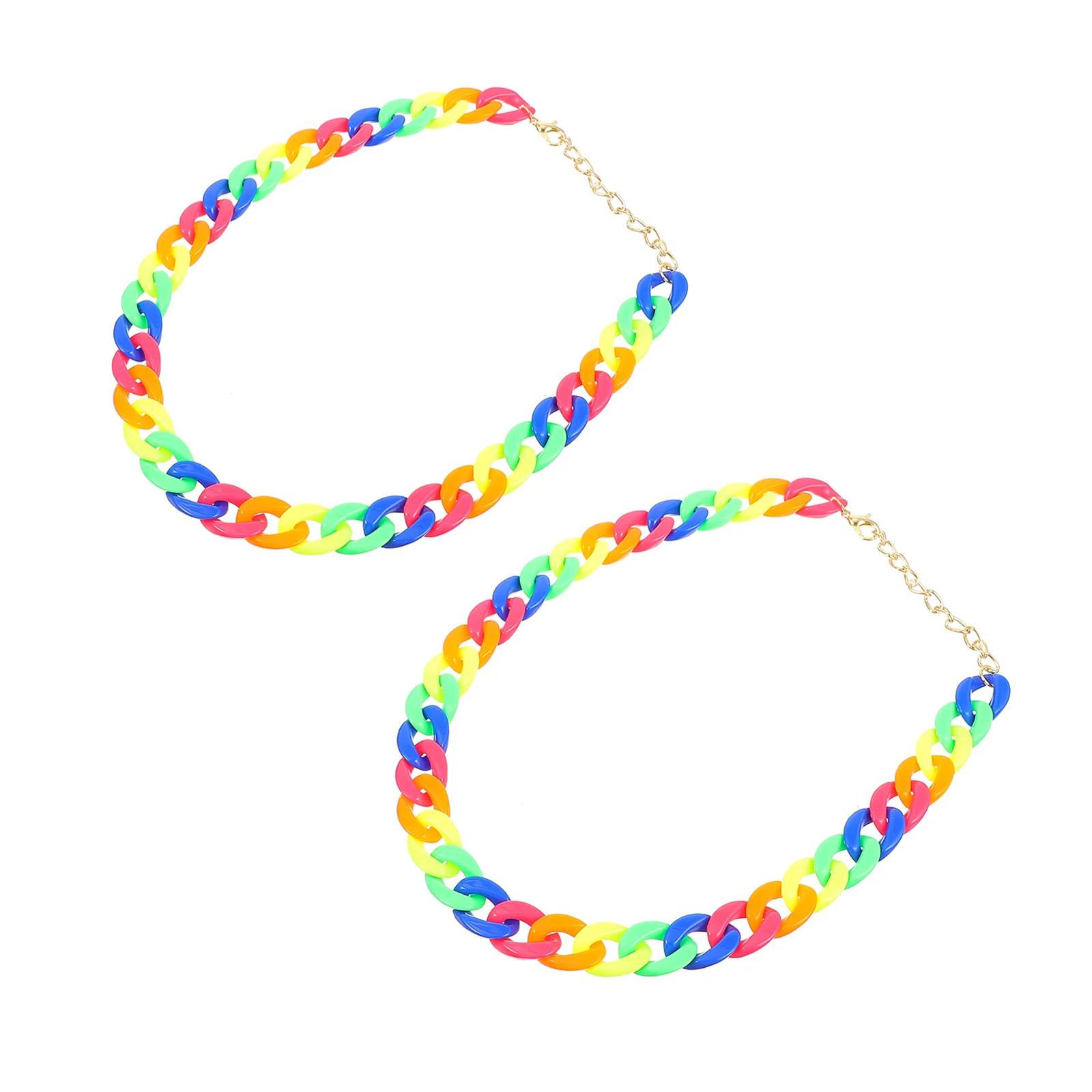 

2 Pcs All-Match Necklace Necklaces Acrylic Fashion Kids Child Exaggerated Jewelry for