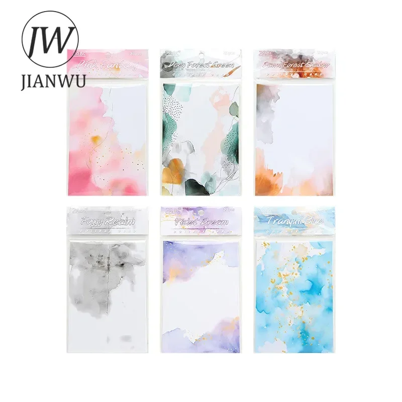 JIANWU Watercolor Ripple Series Vintage Smudge Collage Memo Pad Material Paper Creative DIY Junk Journal Scrapbooking Stationery