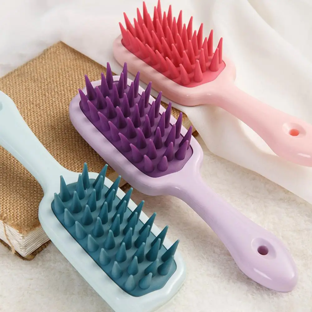 Plastic Silicone Massage Comb Clean The Scalp Thoroughly Scalp Massage Easy Foaming Head Massage Brush Bath Comb Brush Shampoo