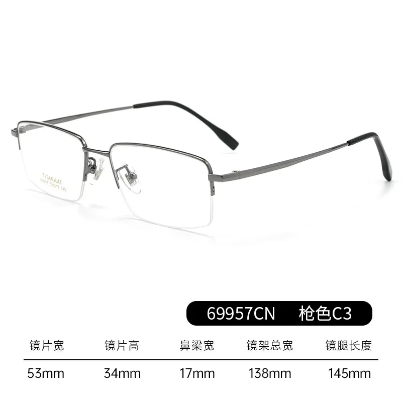 نظارات قراءة رجالية بنصف إطار للأعمال مضادة للضوء الأزرق ومضادة للتعب بإطار معدني لقصر النظر الشيخوخي #6