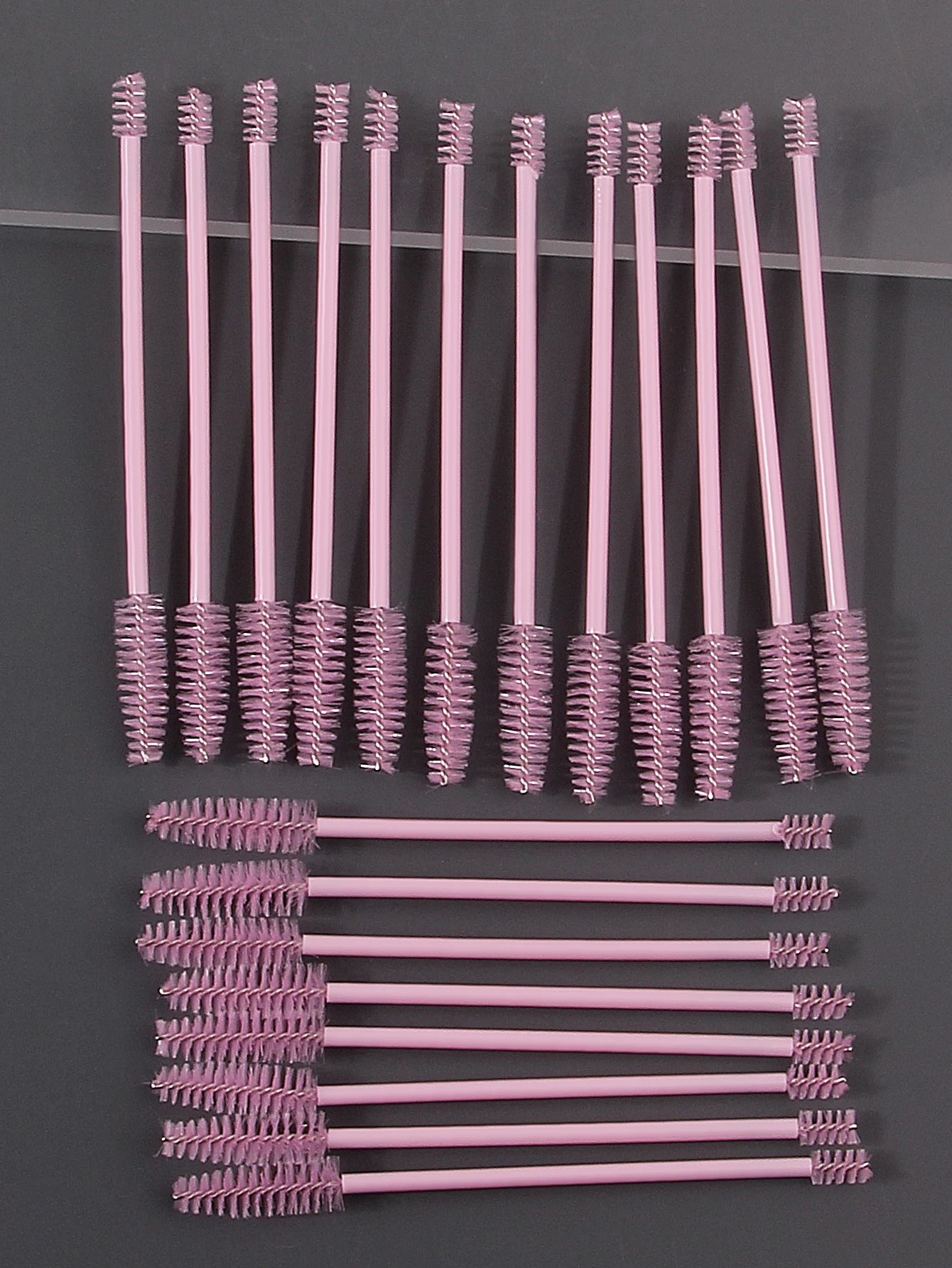 Brosse à mascara rose à poils souples à double tête, brosse à sourcils pour recourber les cils en spirale, outil pour les yeux pour débutant, brosse de maquillage, 20 pièces