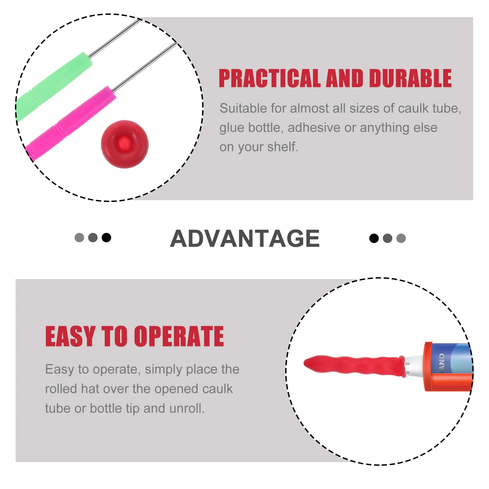 

34pcs Sealing Cap Needle Set Glass Glue Mouth Cover Leak Proof Protective Caps Reusable for Caulk Tubes Adhesive Bottles
