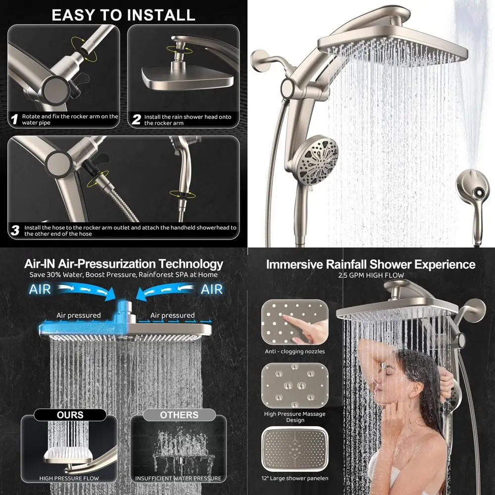 

Регулируемая цельная душевая система с ручным распылителем и магнитным креплением