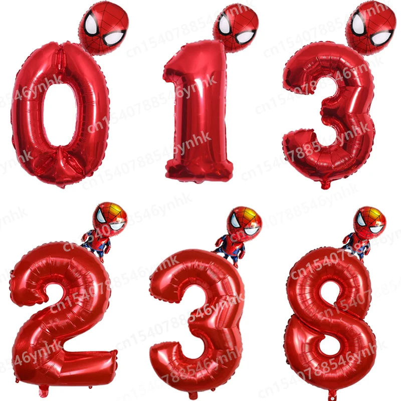 2pcs Mini The Spidermans Hulks Balls 32 Inch Number Balloons 1 2 3 4 5 6 7 8 Super-Heros Birthday Party Decoration Boy Kids Toys