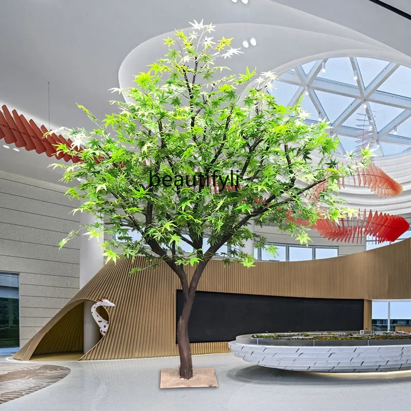 Artificial Green Maple Tree Fake Trees Large Plant Indoor Tree Living Room and Hotel Square Wedding Celebration Decoration