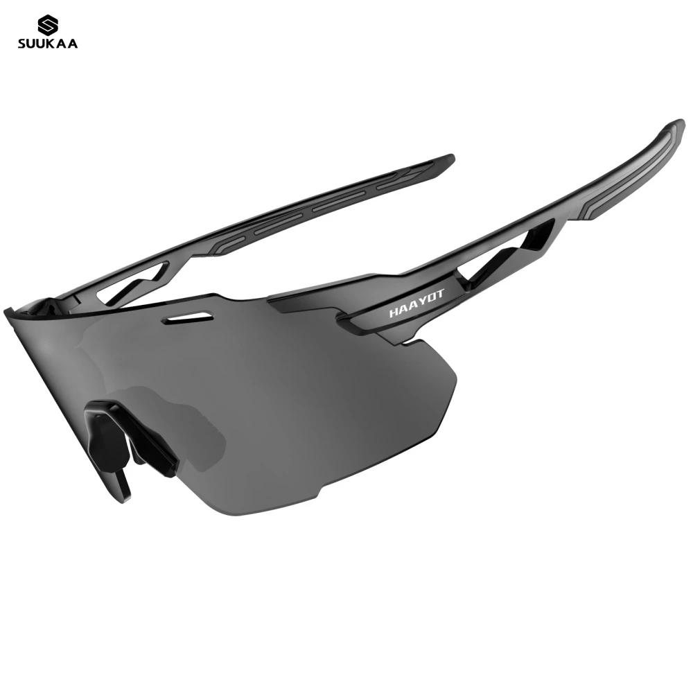 Suukaa-Oversized Rimless Sport Sunglasses for Men and Women, Frameless Shield MTB Sunglasses, Outdoor Bicycle Mountain Eyewear