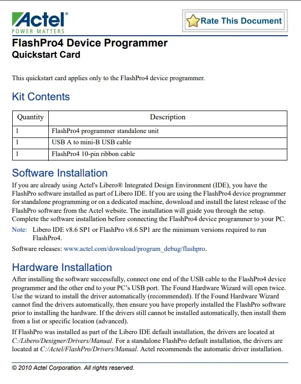 Programmer FLASHPRO4 dengan Kabel USB Plugin, Sesuai RoHS sejak 8/14/06, Solusi Tertanam