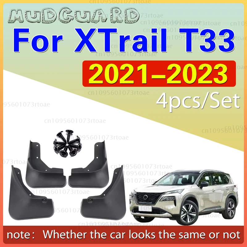 

4pcs Set Molded Front Rear Car Mud Flaps For Nissan Rogue X-Trail T33 2021-2023 Mudflaps Splash Guards Mud Flap Mudguards Fender