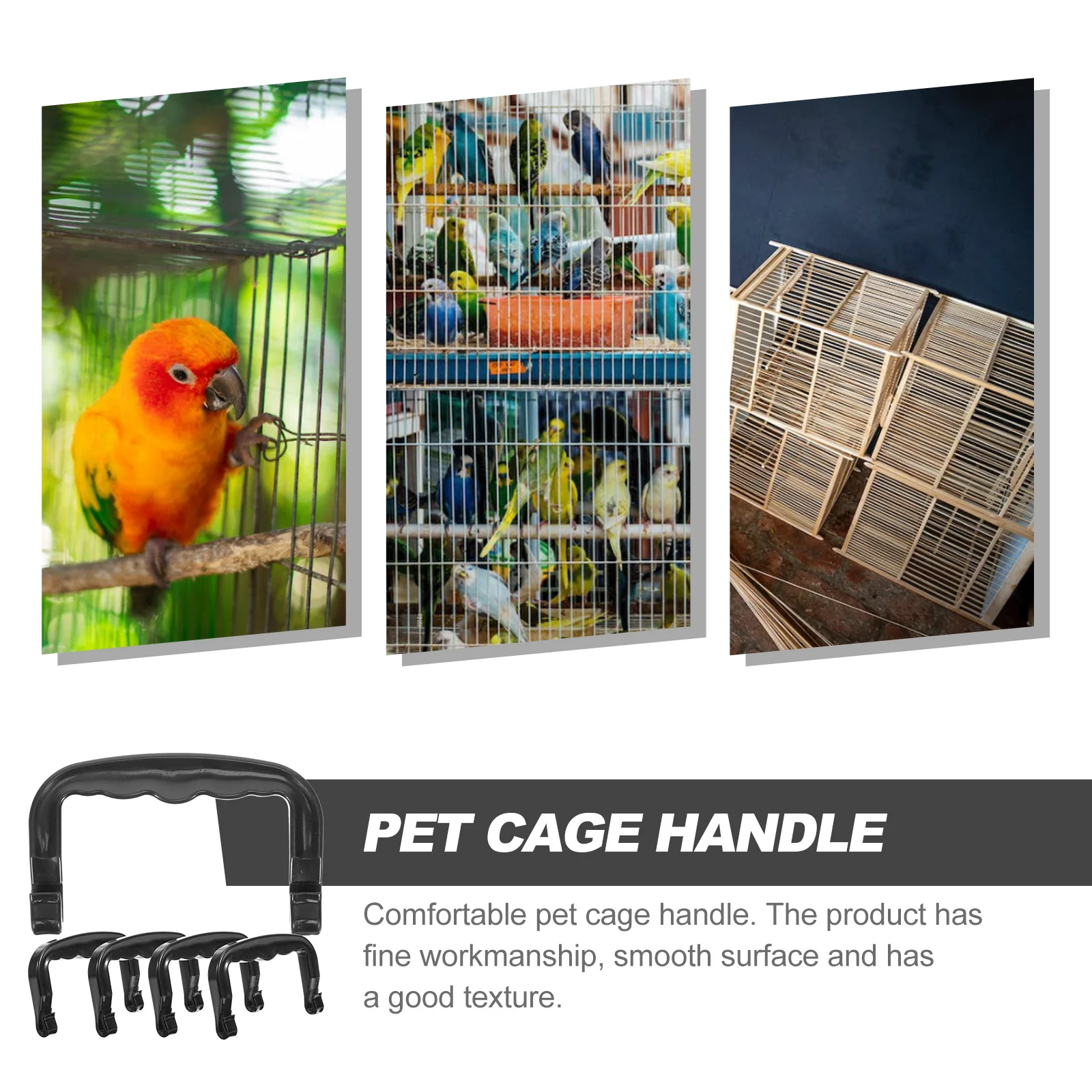 

5Pcs Detachable Plastic Pet Cage Handle Simple Design for Rabbit Hamster Cage Outdoor Carrying Rabbit Crate Handle