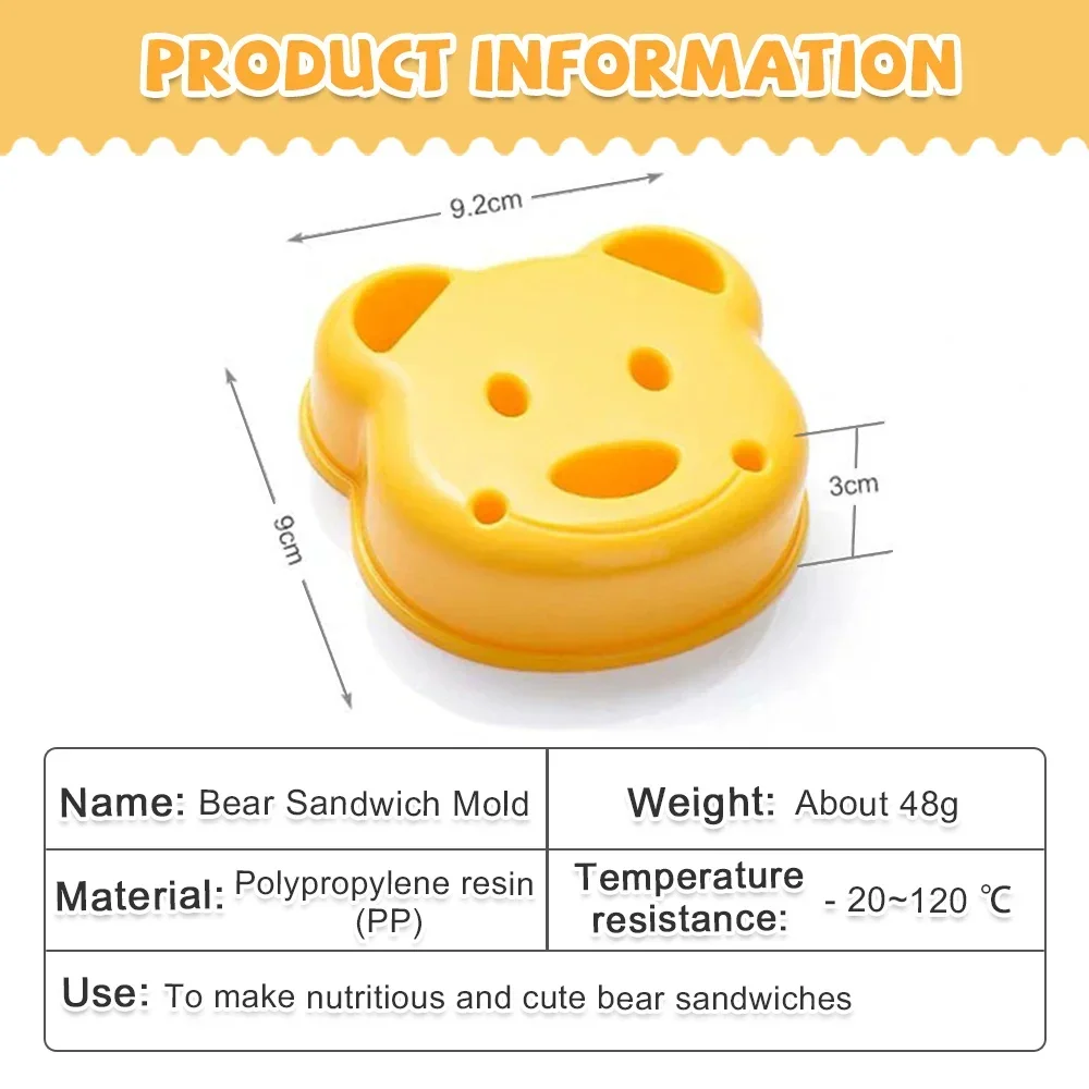 Cartoon Cute Rabbit Teddy Bear Bread Knife Mini Sandwich Cutter Sandwich Sealer Kids Bento Lunch Baking Mold Pastry Tool