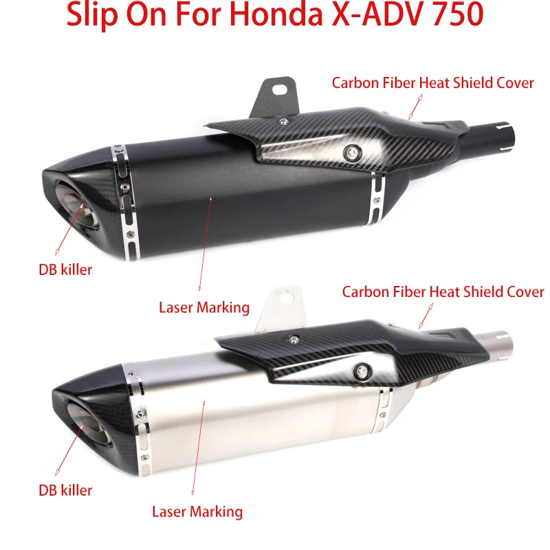 

Slip On For HONDA X-ADV750 X-ADV 750 ADV 750 2018 2019 Motorcycle Exhaust Tail Escape Modify Link Pipe Carbon Muffler DB Killer