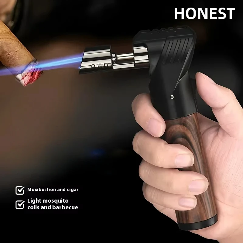 HONEST High Firepower Windproof Spray Gun Metal Torch Gas Lighter for Cigar Kitchen Cooking Welding Smoke Cigarette Accessories