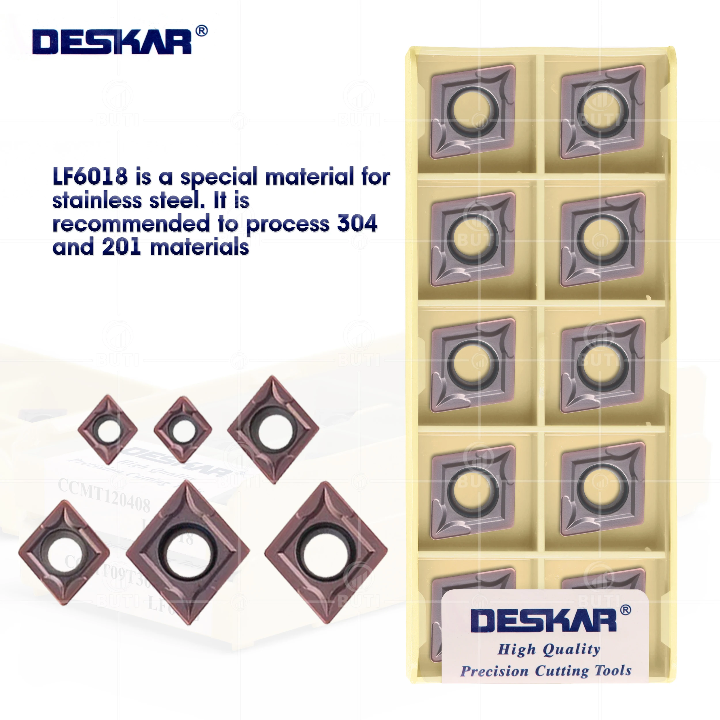 DESKAR 100% Oryginalne płytki tokarskie CCMT060204 CCMT060208 CCMT09T304 CCMT09T308 CCMT120404 CCMT120408 LF6018 do obróbki skrawaniem na tokarkach