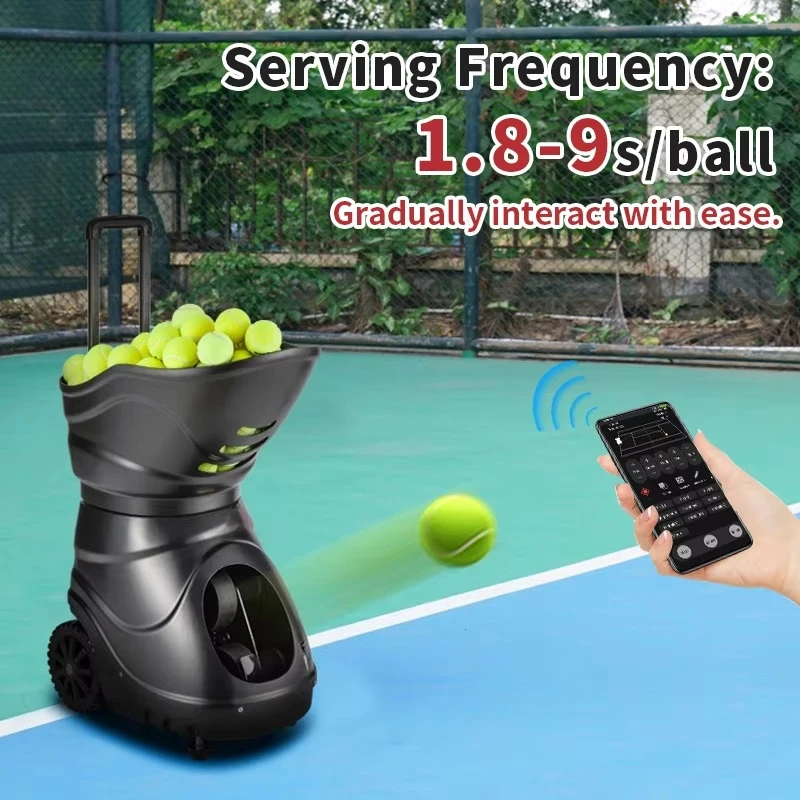 SIBOASI SS-S4015A Professional Tennis Ball Machine - Customizable Speed/Angle, APP Control, Portable Design