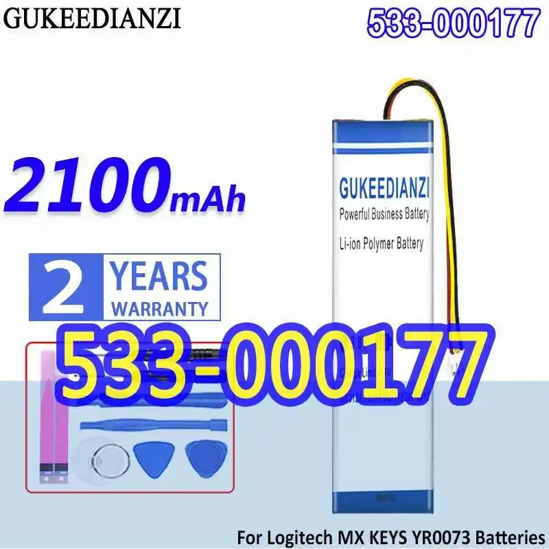 

Клавиатура и аккумулятор 2100 мАч 533-000177 Быстрая зарядка для клавиш Logitech MX YR0073 Batteria