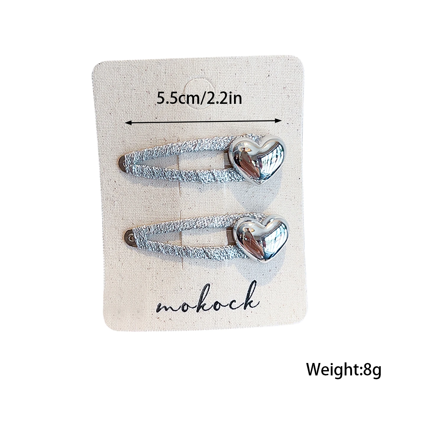 2 Stück/Set, niedliche Haarspangen mit Bären-, Herz- und Sternmotiven, silberfarbene Metall-BB-Haarspangen, Mädchen-Haarspangen, Kinder-Haarschmuck. – Detail 2