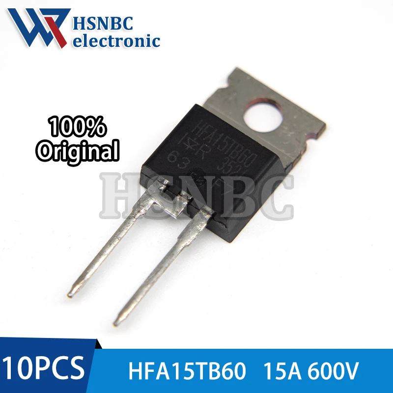 

10PCS HFA15TB60 HFA15TB60PBF 15TB60 TO-220 15A 600V Fast Recovery Diode 100% New Original