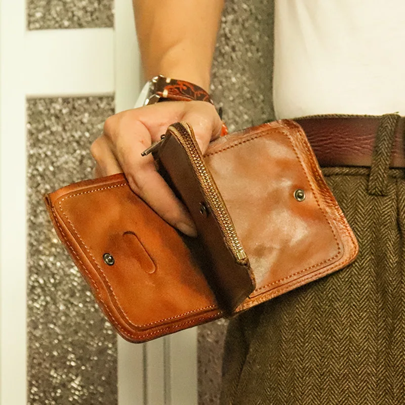 

Folded Money Clips Soft Cardcase Genuine Cow Leather Wallet Zipper Purses Credit Card Holder Tickets Organizer Portable Wallets