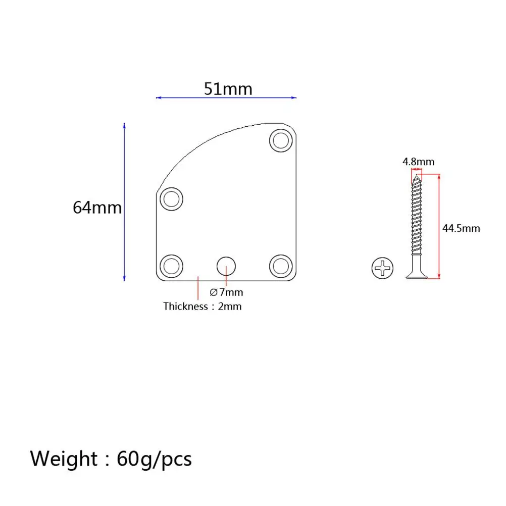 

Chrome Reinforcement Board Guitar Neck Plate Connecting Triangle Joint Metal Bass High Grade Durable Electric Replacement