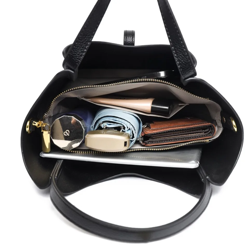 100% Genuine Cow Leather Luxury Handbags Women Bags Designer Top Quality 3 Layers Ladies Crossbody Shoulder Hand Bags for Women