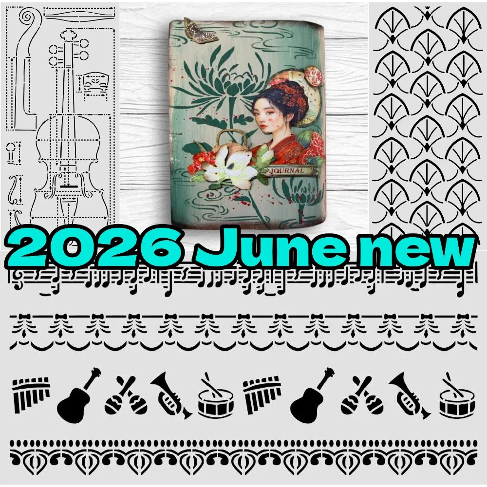 Новинка июня 2026: Трафареты и шаблоны Symphony для скрапбукинга, декоративные трафареты для дневников, трафареты для тиснения, шаблоны для открыток ручной работы