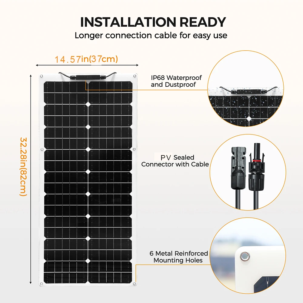 XINPUGUANG 100W 12v 24V solar panel complete kit 2pcs 50W charger Cell power generators solarpanel flexible solar panels 100 W