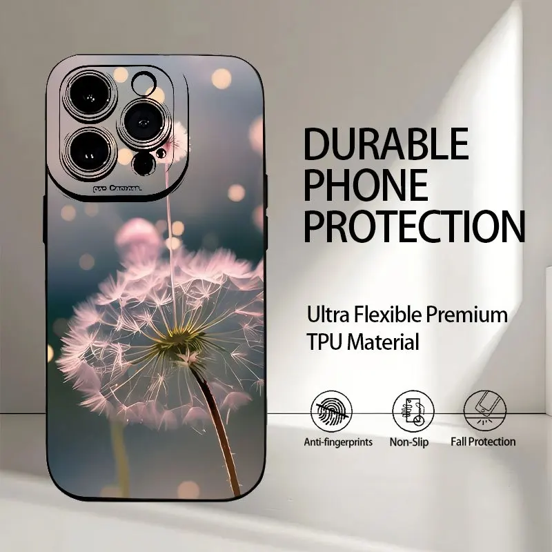 Чехол для телефона с 3D камуфляжным узором одуванчика для iPhone 16, 15, 13, 14, 12, 11 Pro Max для iPhone XS X XR 7, 8 Plus, мягкий чехол из ТПУ Funda