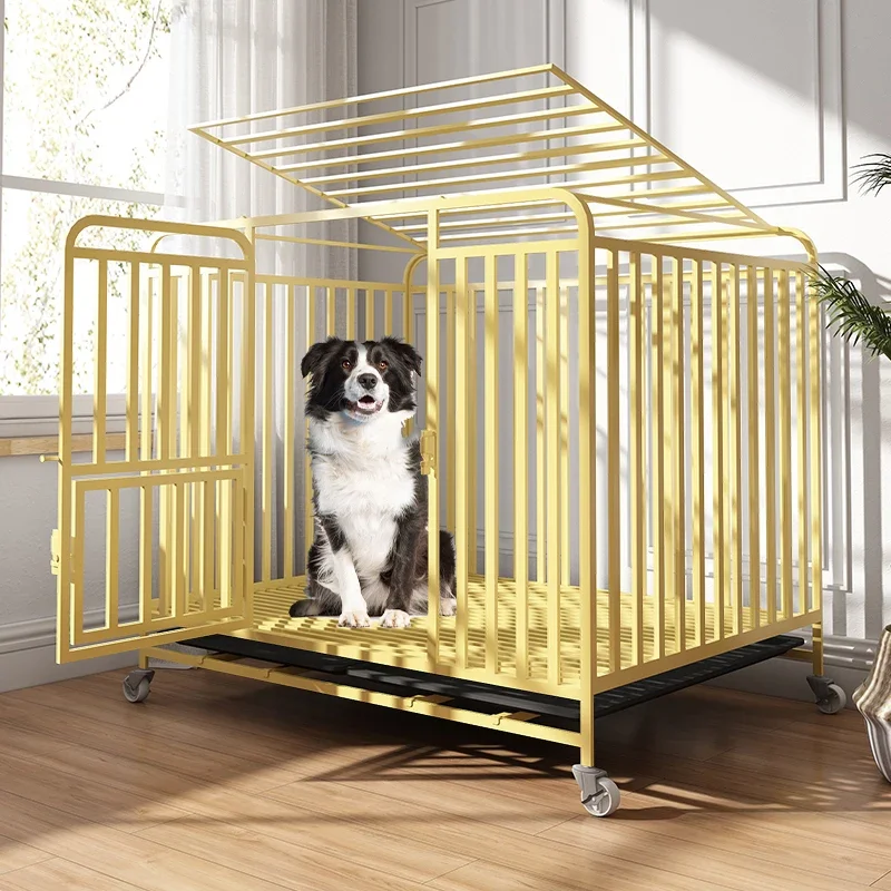 Dog cage Large dog cage with toilet Separation Household indoor dog cage Medium kennel  villa