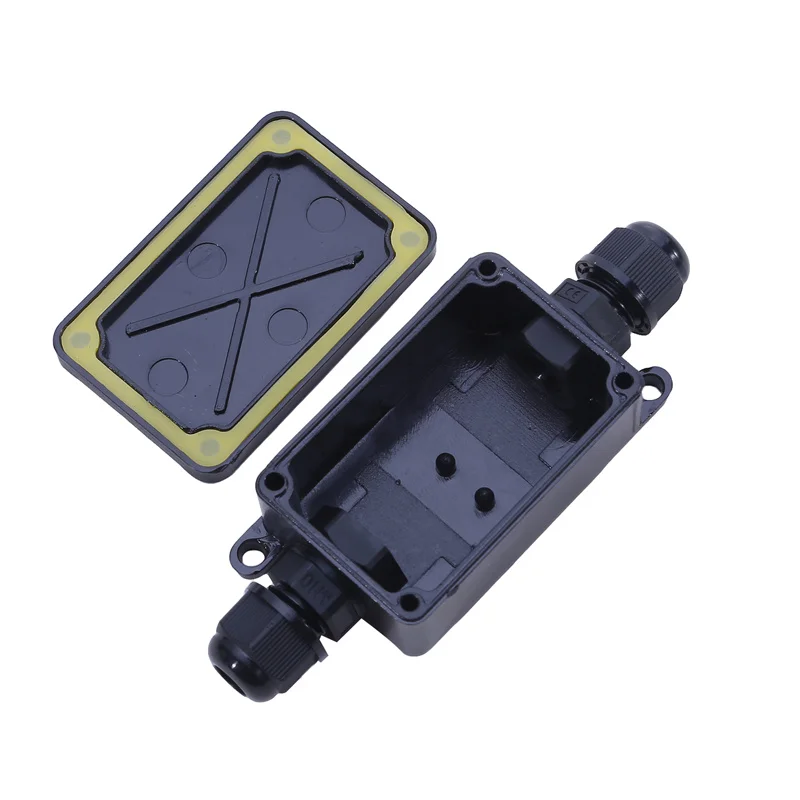 Junction Box Mini Outdoor Waterproof Ip66 Terminals One In Two Out Waterproof Plastic Corrosion Resistant Black Junction Boxes
