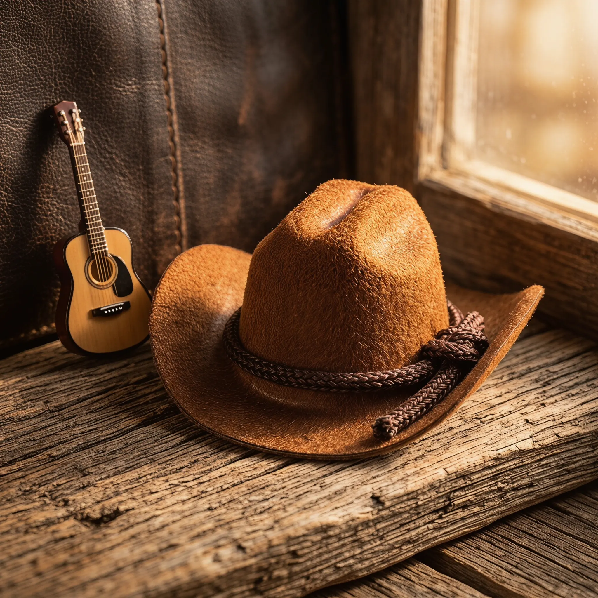 4 Pcs Mini Flocked Hat Little Cowboy Hats Dollhouse Accessories Miniatures for Crafts