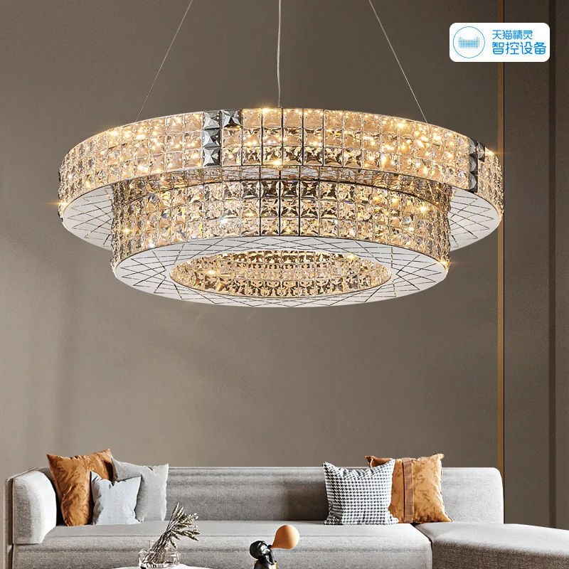 

Crystal Chandelier Light Luxury Living Room Main Light Post-Modern Simple High-End Luxury Atmosphere Home Italian Dining Room