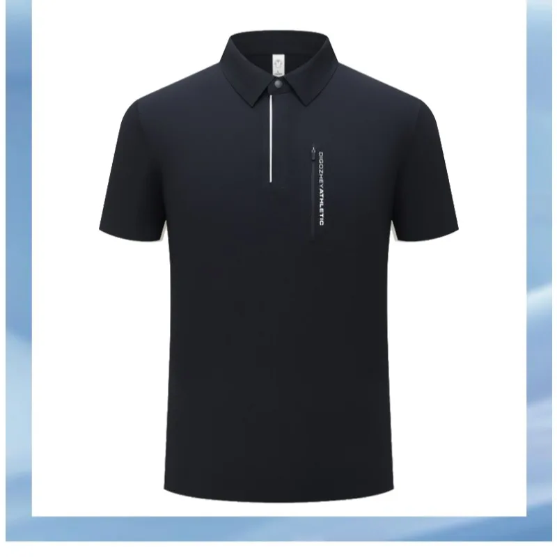 

Couple Outdoor Mountaineering Hiking Lightweight Breathable Quick Drying T-shirt Fashion Ice Silk Sweat Absorbing Polo Shirt