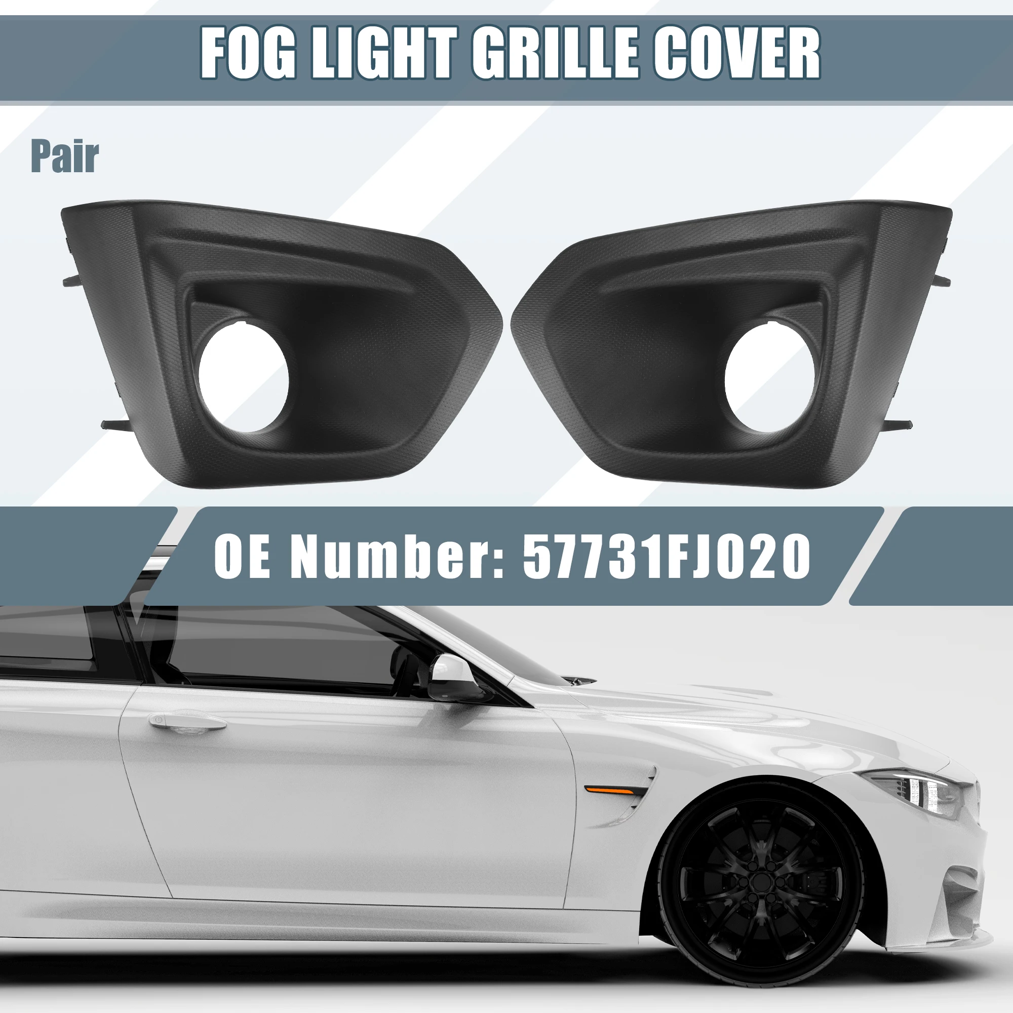 uxcell Left Right Side Fog Light Grille Cover Trim 57731FJ020 57731FJ030 for Subaru Impreza 2012 2013 2014 Black 1 Pair