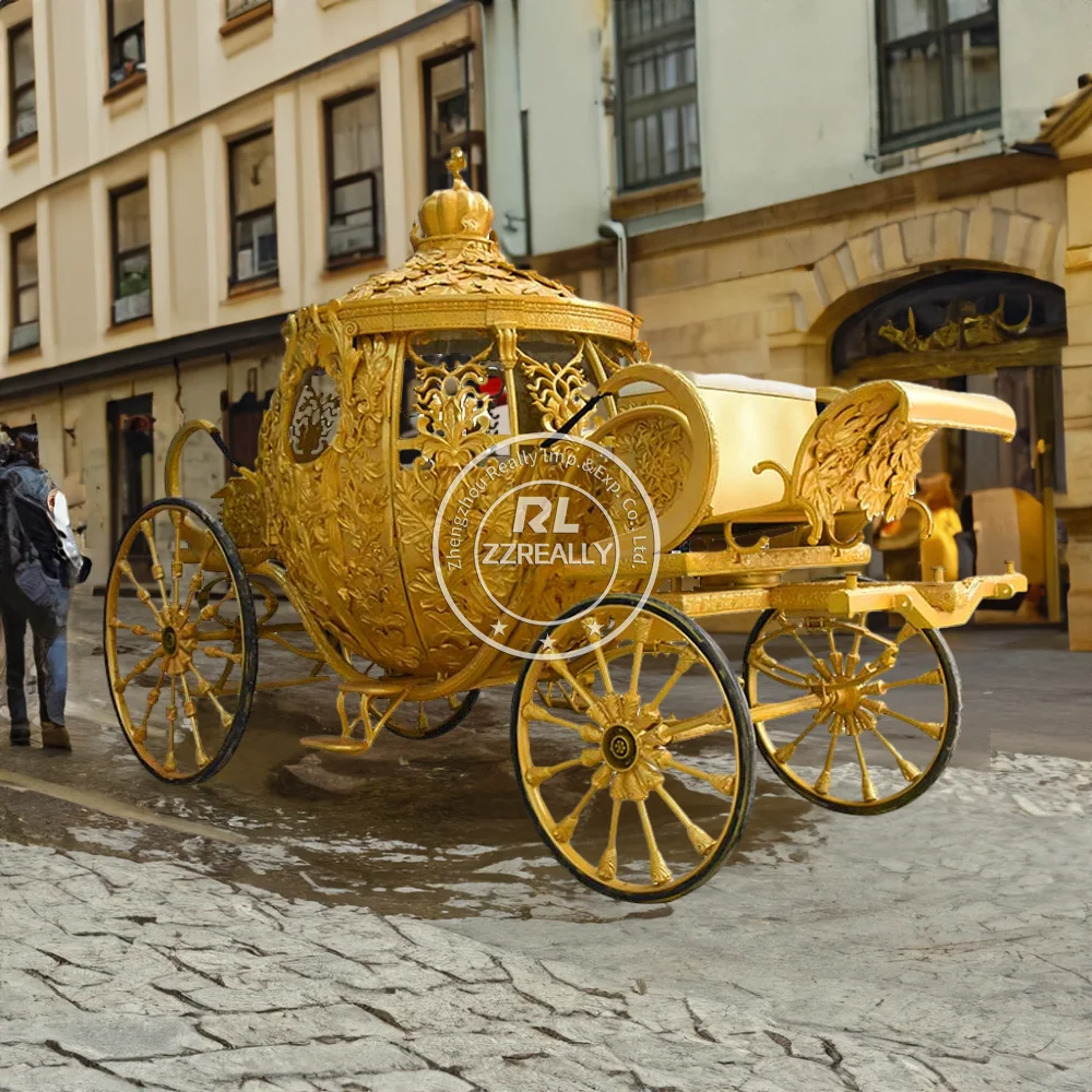 Carro real eléctrico para boda, carro de caballo dibujado, Cenicienta, calabaza, 2024
