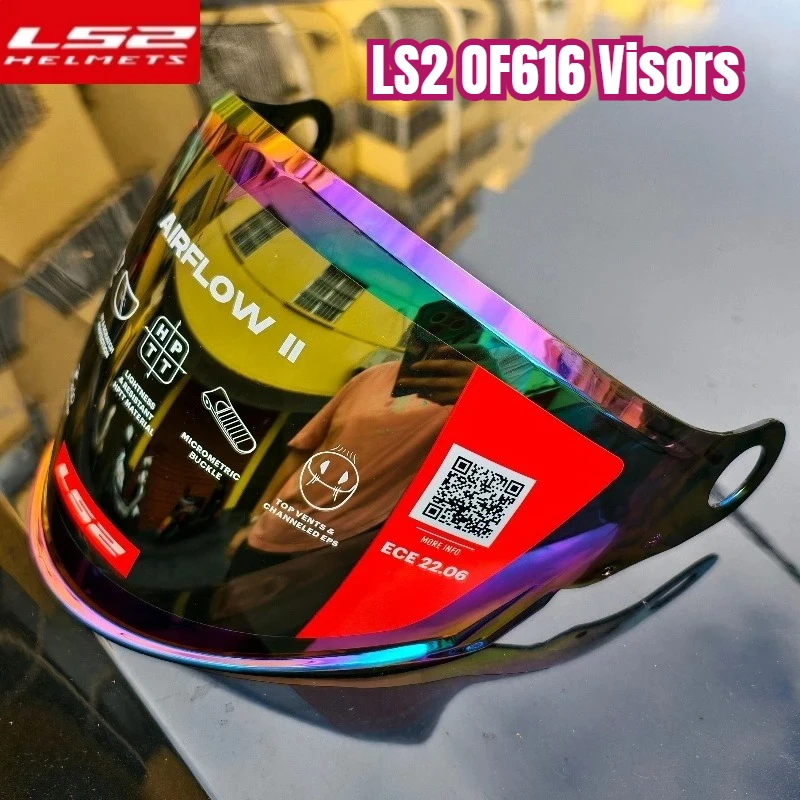 

LS2 OF616 Helmet Original Sun Visor Original Accessories Transparent Silver Plated Electroplated Color Electronic Red
