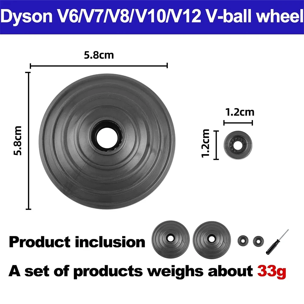 For Dyson V6 V7 V8 V10 V11 V12 DC58 DC59 DC62 DC74 Vacuum Cleaner 20W 35W 50W Direct Drive Cleaner V-Ball Wheel Replacement