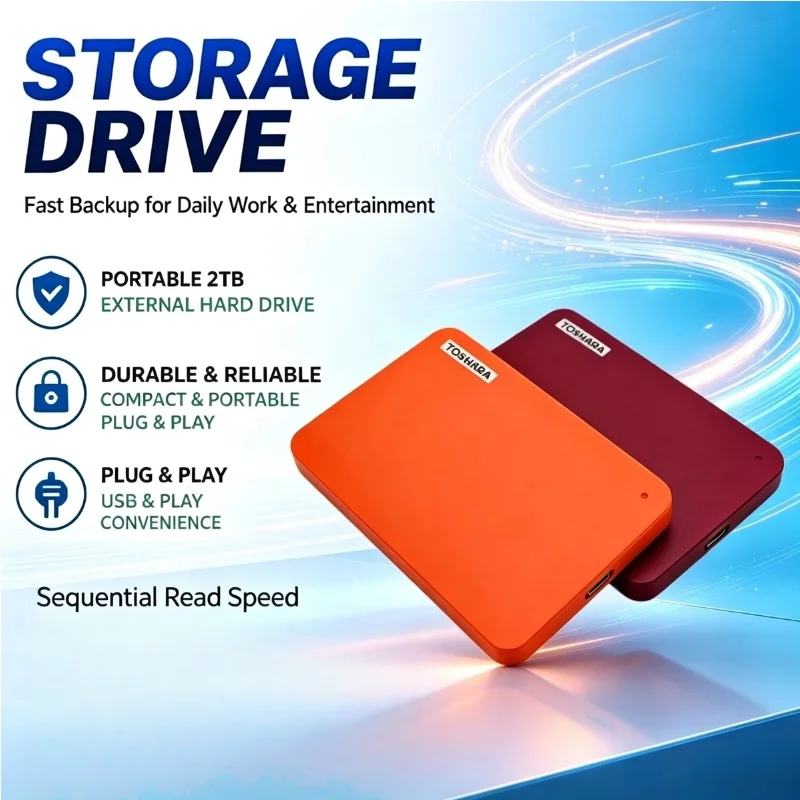 Portable External Hard Drive 500GB 1TB 2TB 4TB Portable External Hard Drive USB Black Hot Sale for Laptop/Desktop/PC